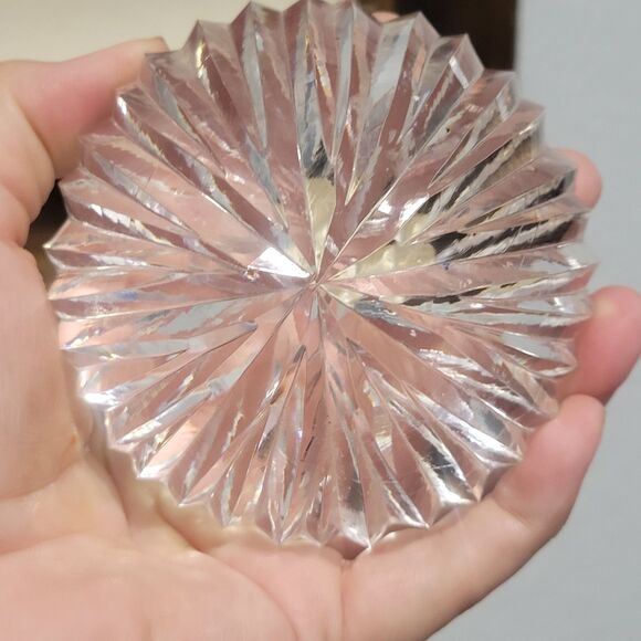 Vintage Sculptured Crystal 30% Lead Made In Ireland Paperweight sparkle cut art - Picture 11 of 11